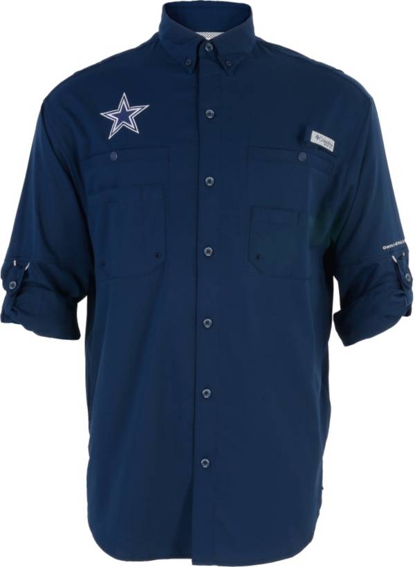 Columbia Men's Dallas Cowboys Tamiami Navy Button-Up Dress Shirt product image