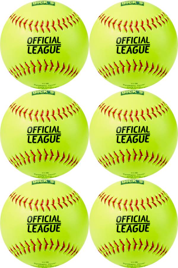 DICK'S Sporting Goods 11'' Practice Softballs – 6 Pack