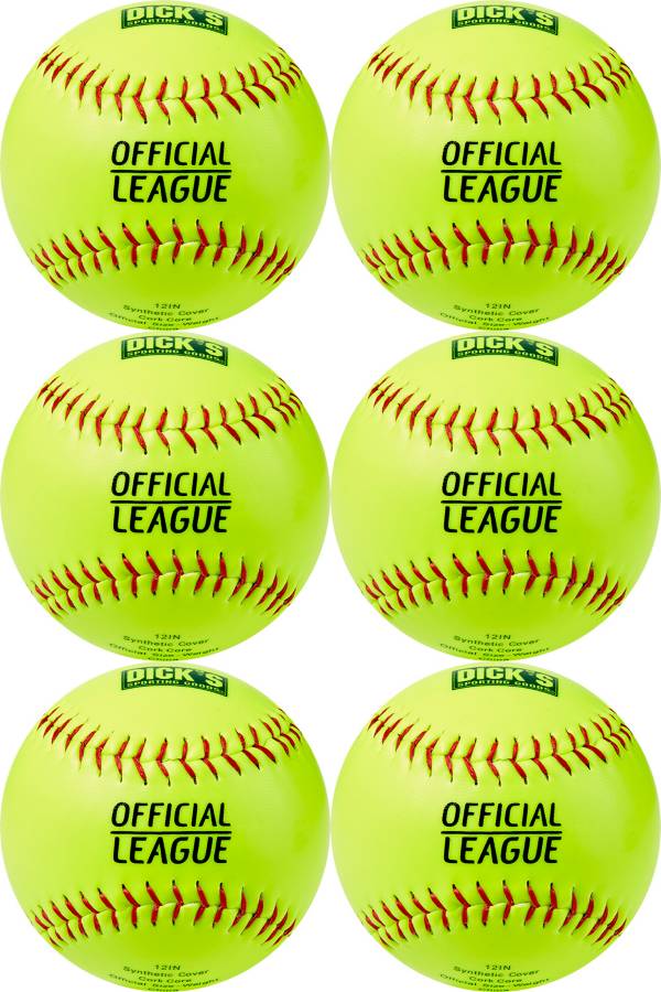 DICK'S Sporting Goods 12'' Slowpitch Practice Softballs – 6 Pack product image