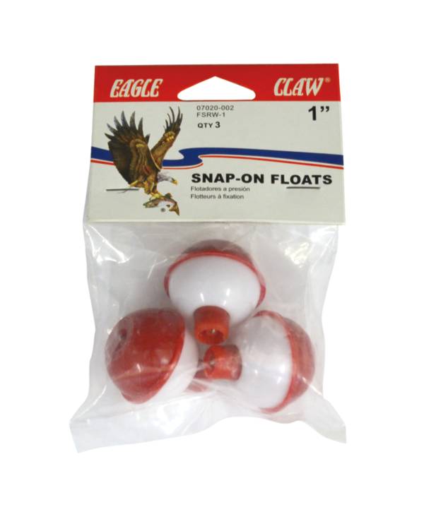 Package of Eagle Claw Red & White Snap On Fishing Tackle Bobbers Floats NEW 