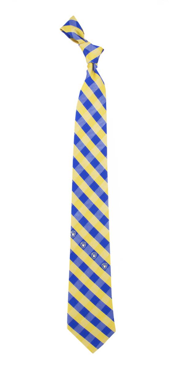 Eagles Wings Milwaukee Brewers Checkered Necktie