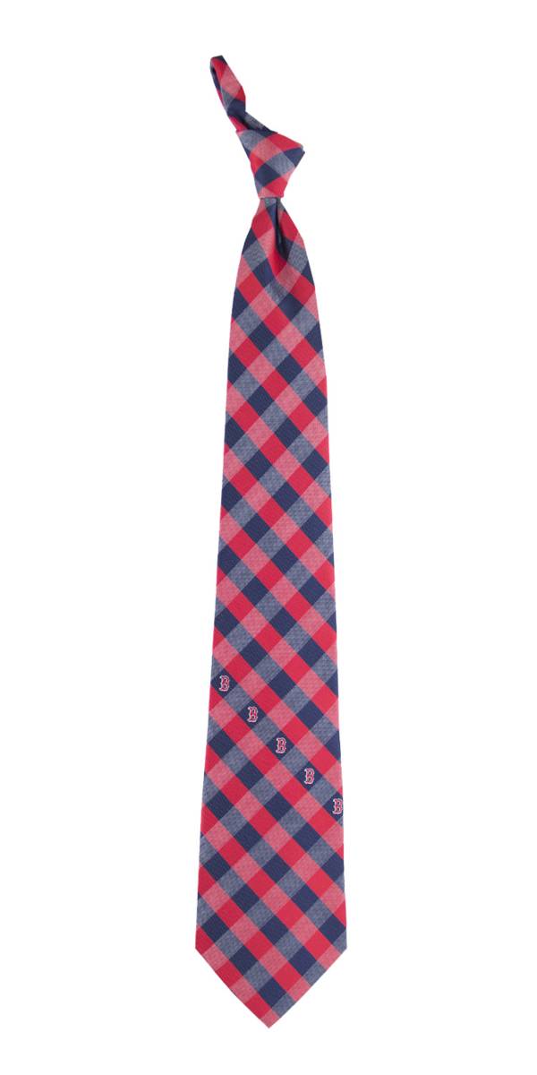 Eagles Wings Boston Red Sox Checkered Necktie