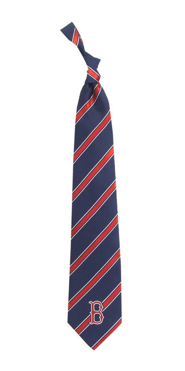 Eagles Wings Boston Red Sox Striped Polyester Necktie