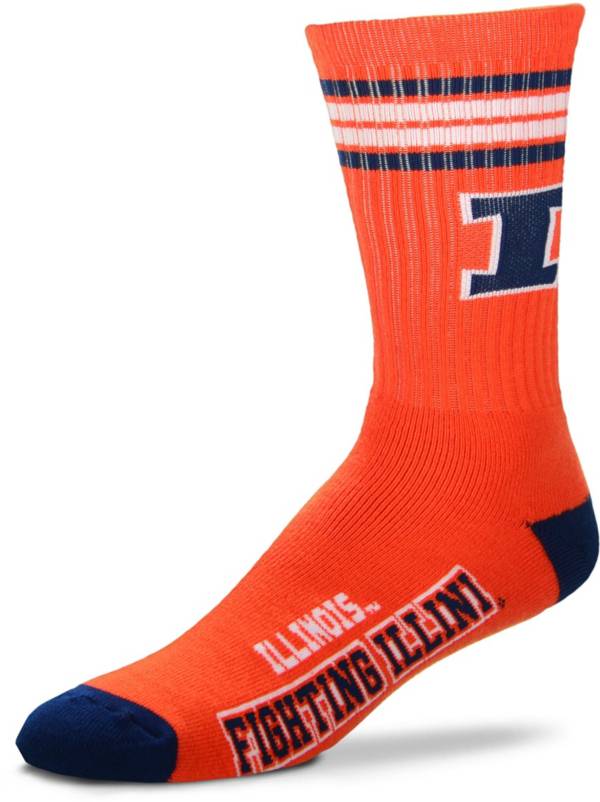 Illinois Fighting Illini 4-Stripe Crew Socks