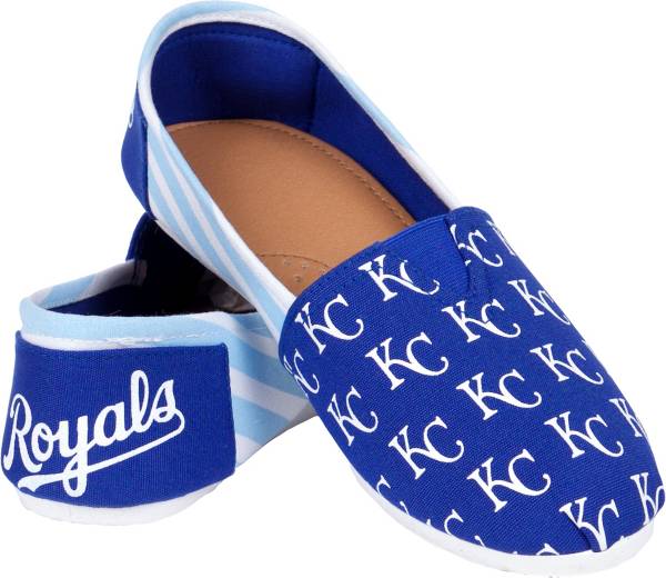 FOCO Women's Kansas City Royals Stripe Canvas Shoes