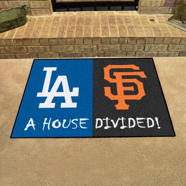 FANMATS Los Angeles Dodgers-San Francisco Giants House Divided Mat