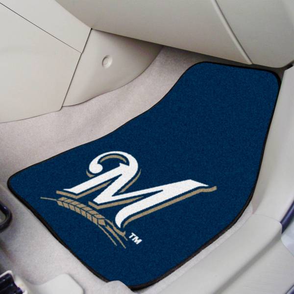 FANMATS Milwaukee Brewers Printed Car Mats 2-Pack