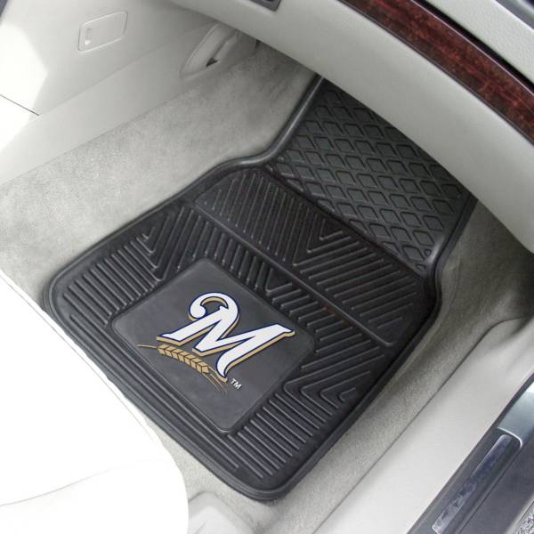 FANMATS Milwaukee Brewers Heavy Duty Vinyl Car Mats 2-Pack