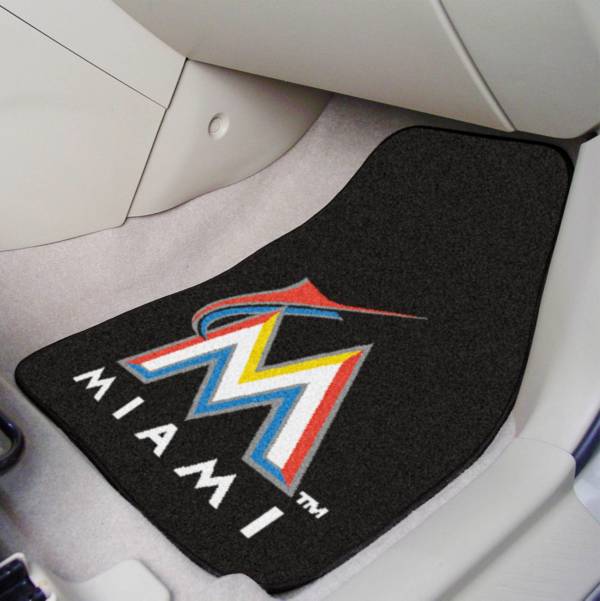 FANMATS Miami Marlins Printed Car Mats 2-Pack