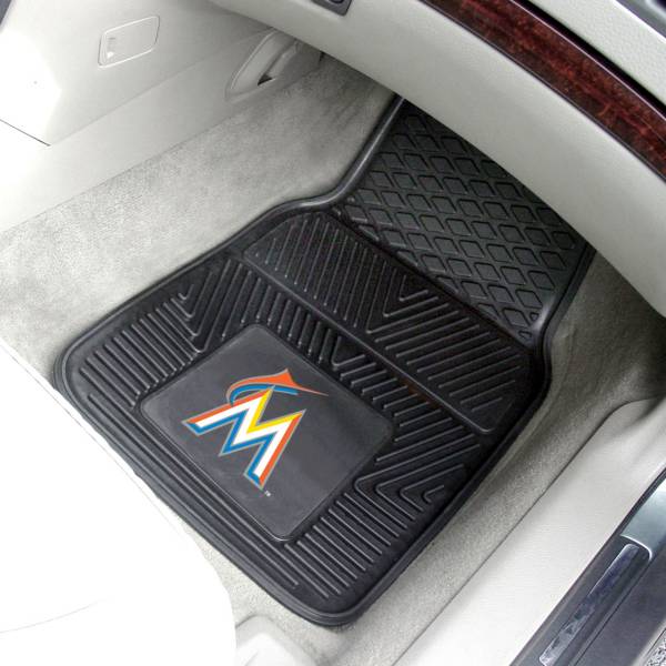 Miami Marlins Heavy Duty Vinyl Car Mats 2-Pack