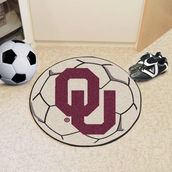 FANMATS Oklahoma Sooners Soccer Ball Mat