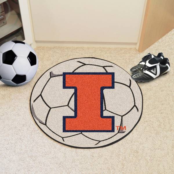 FANMATS Illinois Fighting Illini Soccer Ball Mat