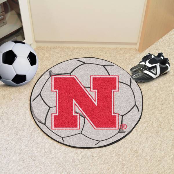 FANMATS Nebraska Cornhuskers Soccer Ball Mat