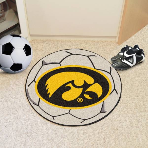 FANMATS Iowa Hawkeyes Soccer Ball Mat