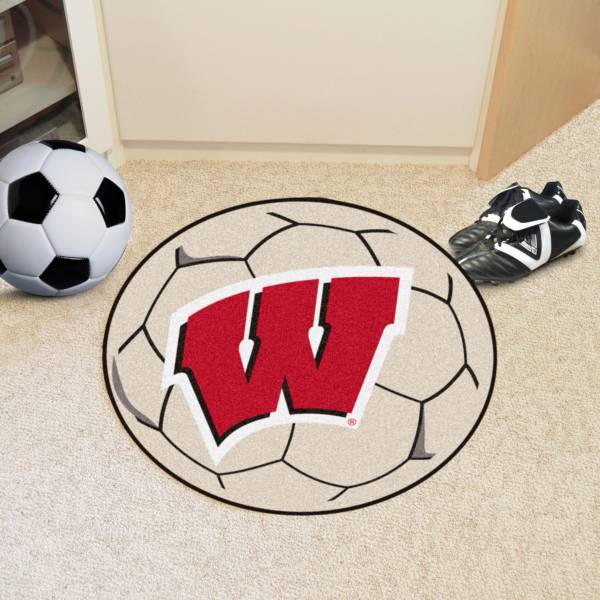 Wisconsin Badgers Soccer Ball Mat