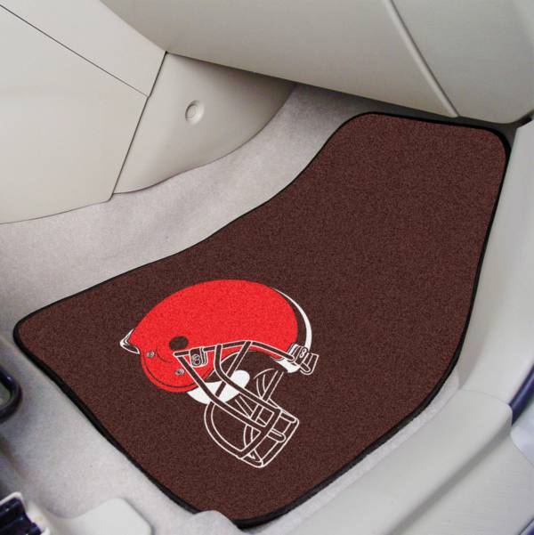 FANMATS Cleveland Browns 2-Piece Printed Carpet Car Mat Set