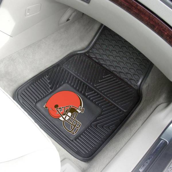 FANMATS Cleveland Browns 2-Piece Heavy Duty Vinyl Car Mat Set