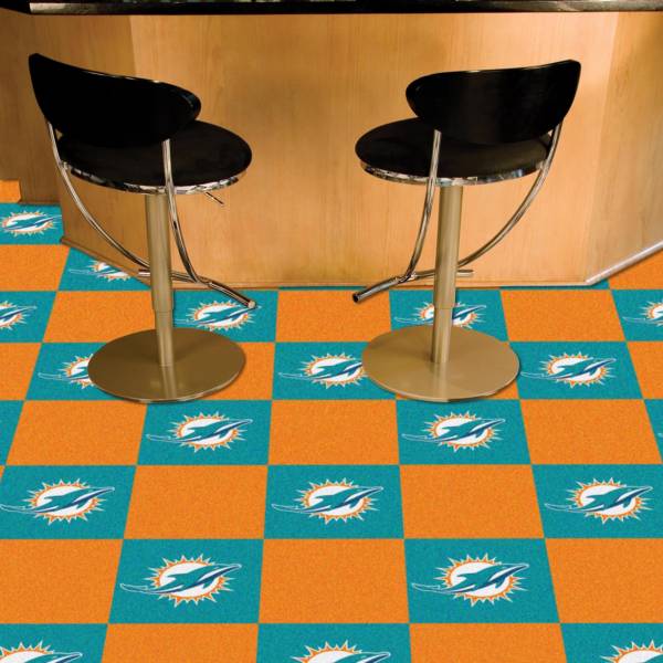 FANMATS Miami Dolphins Team Carpet Tiles