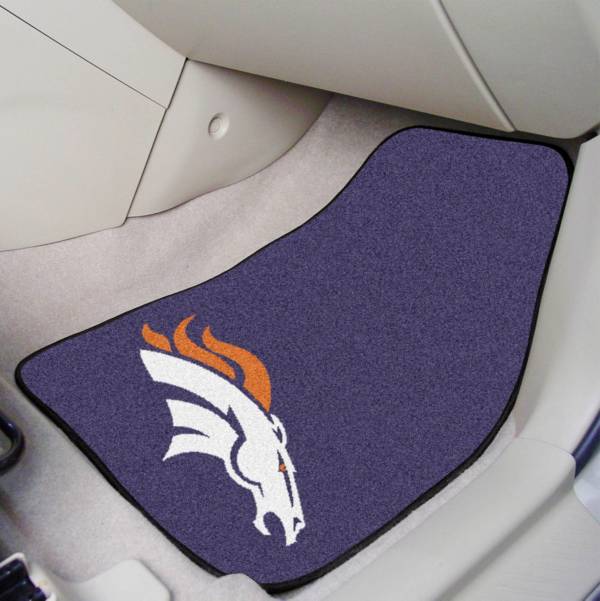 FANMATS Denver Broncos 2-Piece Printed Carpet Car Mat Set