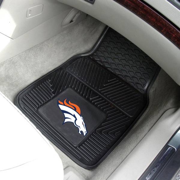 Denver Broncos 2-Piece Heavy Duty Vinyl Car Mat Set