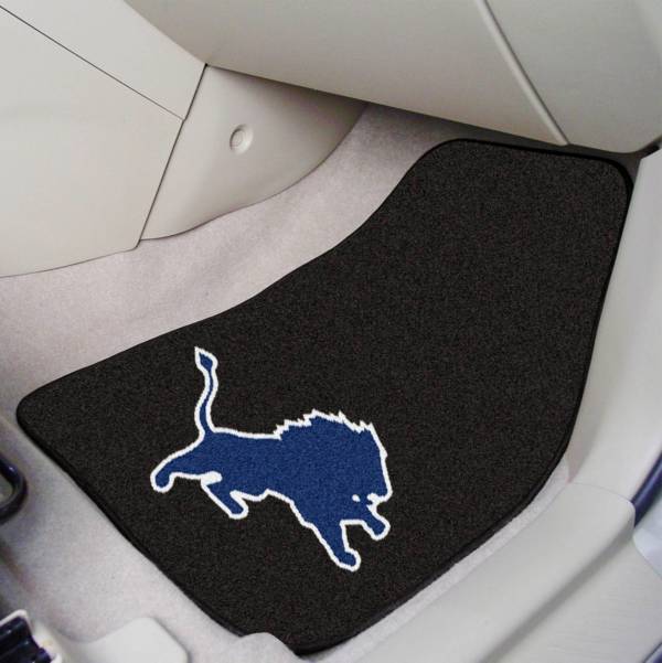 FANMATS Detroit Lions 2-Piece Printed Carpet Car Mat Set