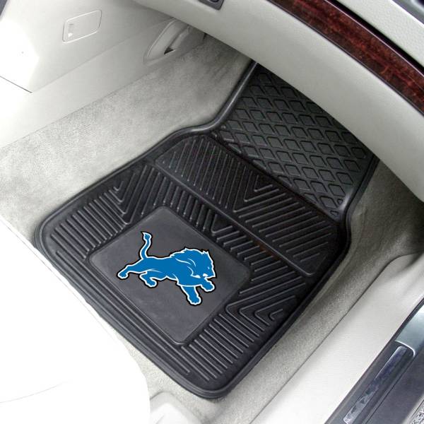 FANMATS Detroit Lions 2-Piece Heavy Duty Vinyl Car Mat Set