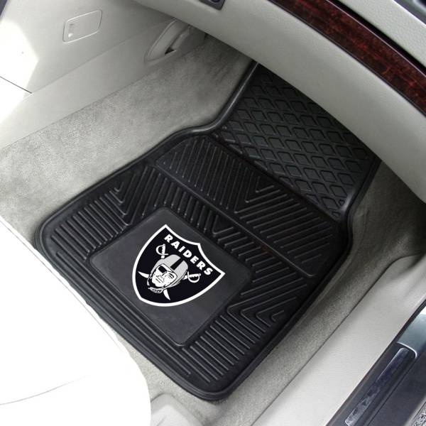 Las Vegas Raiders 2-Piece Heavy Duty Vinyl Car Mat Set