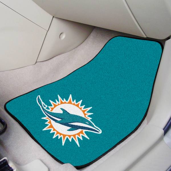 Miami Dolphins 2-Piece Printed Carpet Car Mat Set