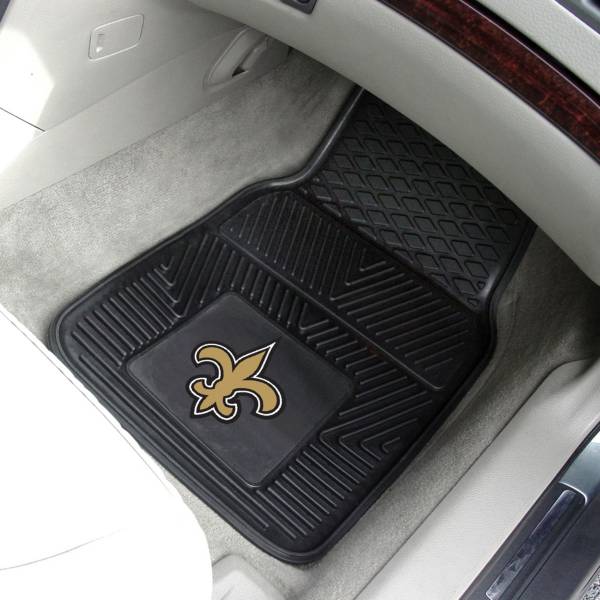 New Orleans Saints 2-Piece Heavy Duty Vinyl Car Mat Set