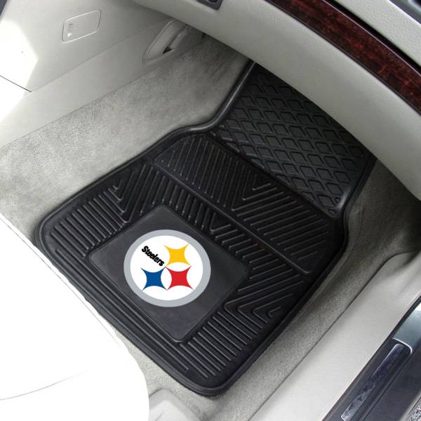 FANMATS Pittsburgh Steelers 2-Piece Heavy Duty Vinyl Car Mat Set