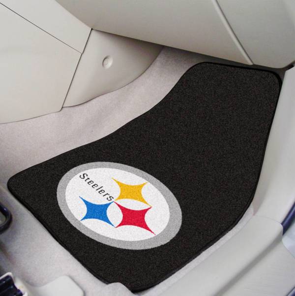 FANMATS Pittsburgh Steelers 2-Piece Printed Carpet Car Mat Set