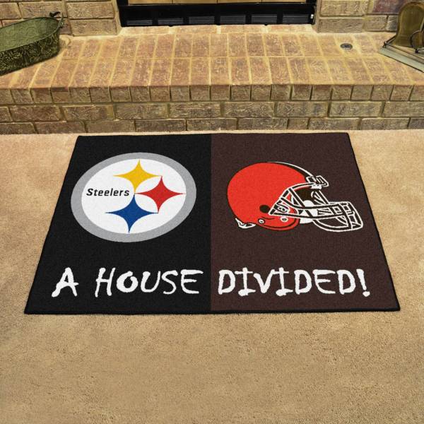 FANMATS Pittsburgh Steelers-Cleveland Browns House Divided Mat