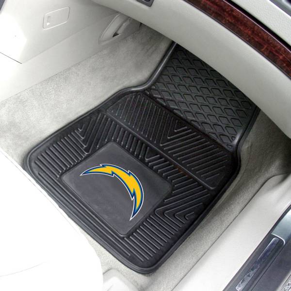 FANMATS Los Angeles Chargers 2-Piece Heavy Duty Vinyl Car Mat Set