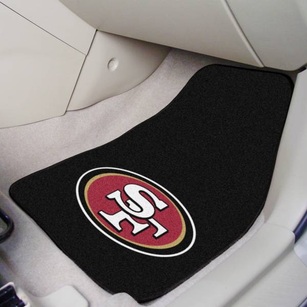 FANMATS San Francisco 49ers 2-Piece Printed Carpet Car Mat Set