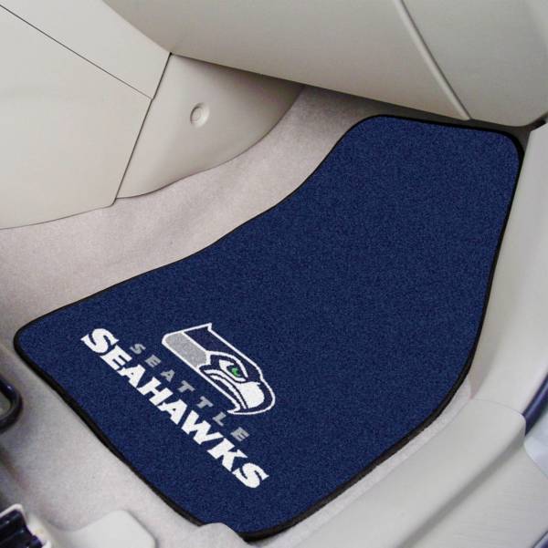 FANMATS Seattle Seahawks 2-Piece Printed Carpet Car Mat Set