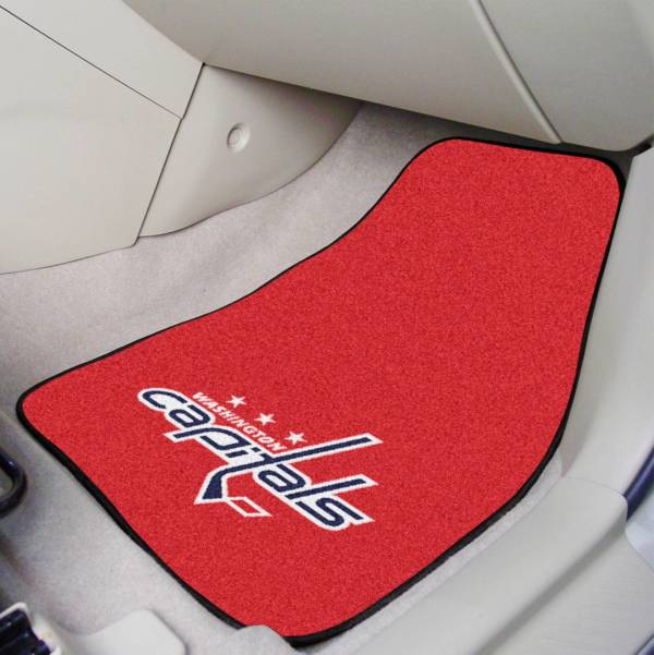 FANMATS Washington Capitals Two Piece Printed Carpet Car Mat Set