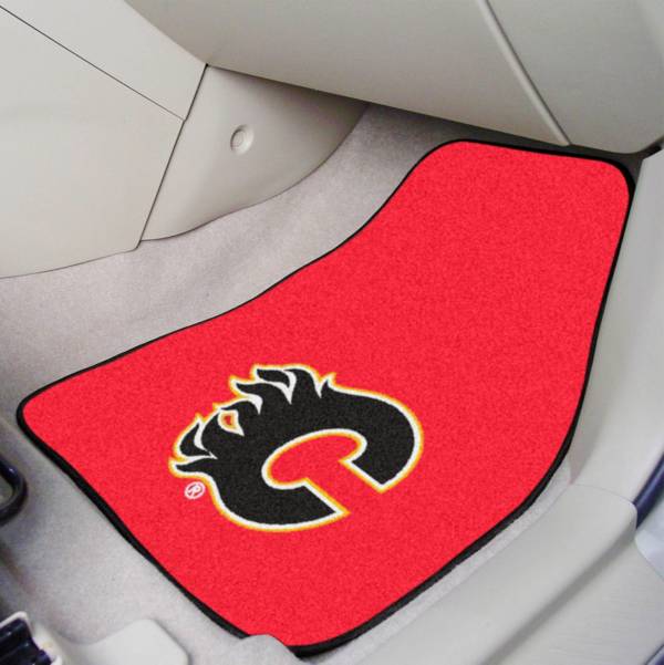 FANMATS Calgary Flames Two Piece Printed Carpet Car Mat Set