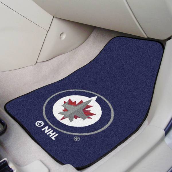 FANMATS Winnipeg Jets Two Piece Printed Carpet Car Mat Set