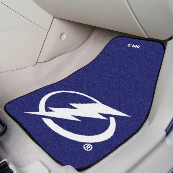 Tampa Bay Lightning Two Piece Printed Carpet Car Mat Set