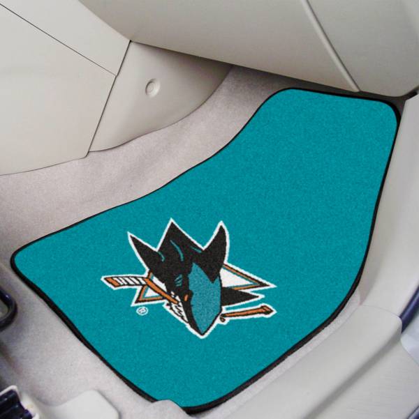 San Jose Sharks Two Piece Printed Carpet Car Mat Set