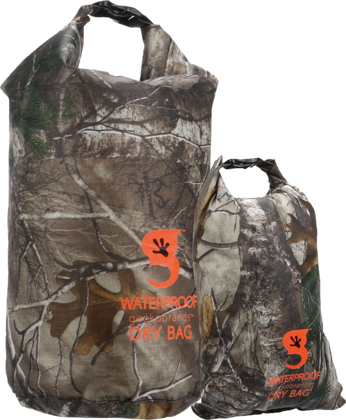 Geckobrands Trockenbeutel 8,8L + 4L – Wasserdicht, Komprimierbar, Realtree Camo