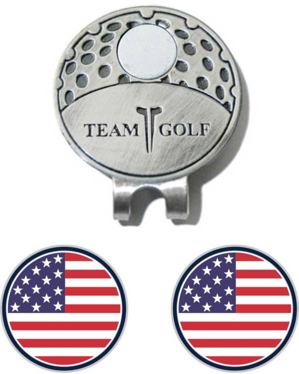 Team Golf USA Flag Cap Clip and Ball Marker Set