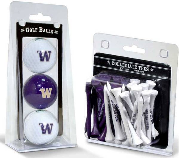 Team Golf Washington Huskies Golf Ball and Tee Set