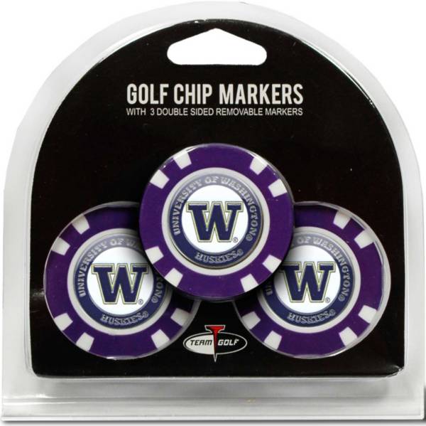 Team Golf Washington Huskies Poker Chips Ball Markers - 3-Pack