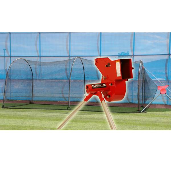 Heater Combo Pitching Machine & Xtender 24' Batting Cage