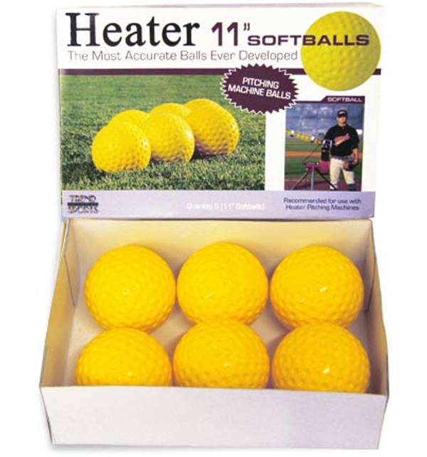 Heater 11” Yellow Dimpled Pitching Machine Softballs