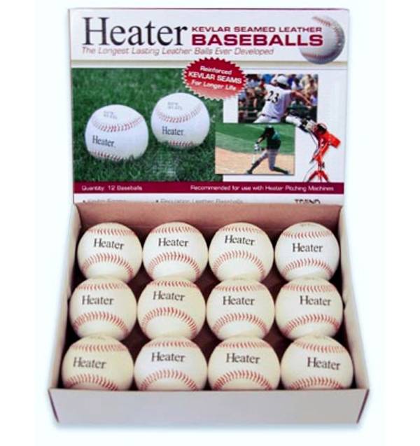 Heater Leather Pitching Machine Baseballs - 12 Pack