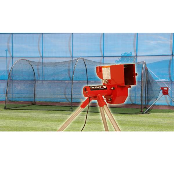 Heater 12” Softball Pitching Machine & Xtender 24' Batting Cage