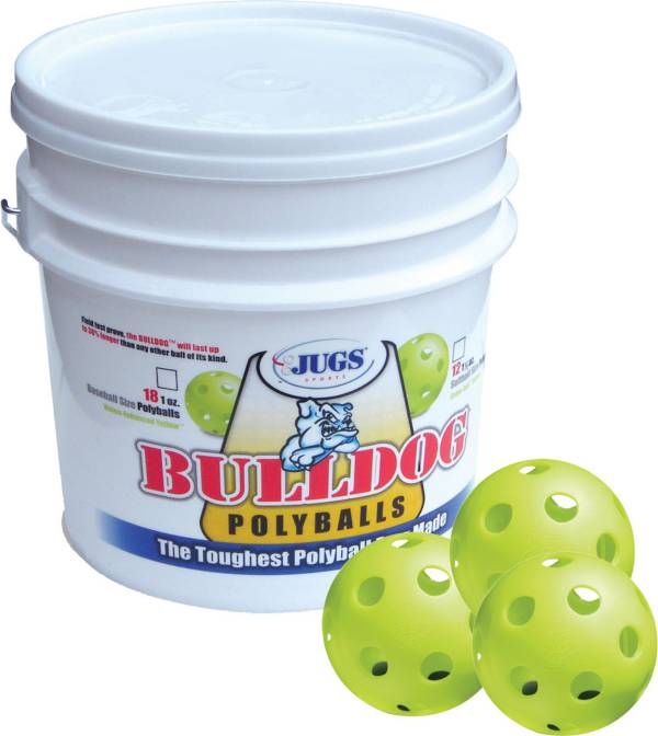 Jugs Bulldog Yellow Poly Training Baseballs - Bucket of 18