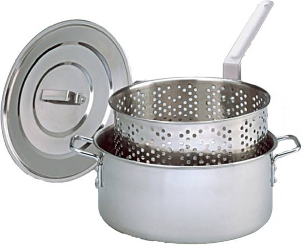 King Kooker 10 Quart Stainless Steel Deep Fryer Pan with Lid and Basket